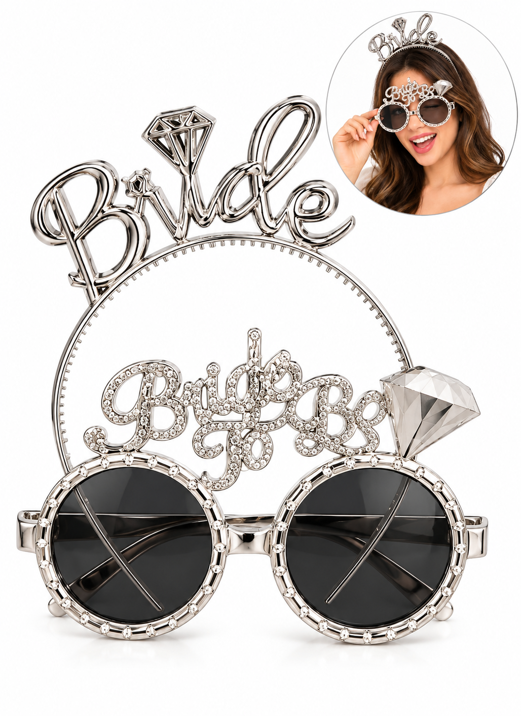bride to be headband and glaseses